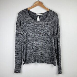 Rag & Bone Black Marled Long Sleeve Drop Shoulder Top Women’s Size Small